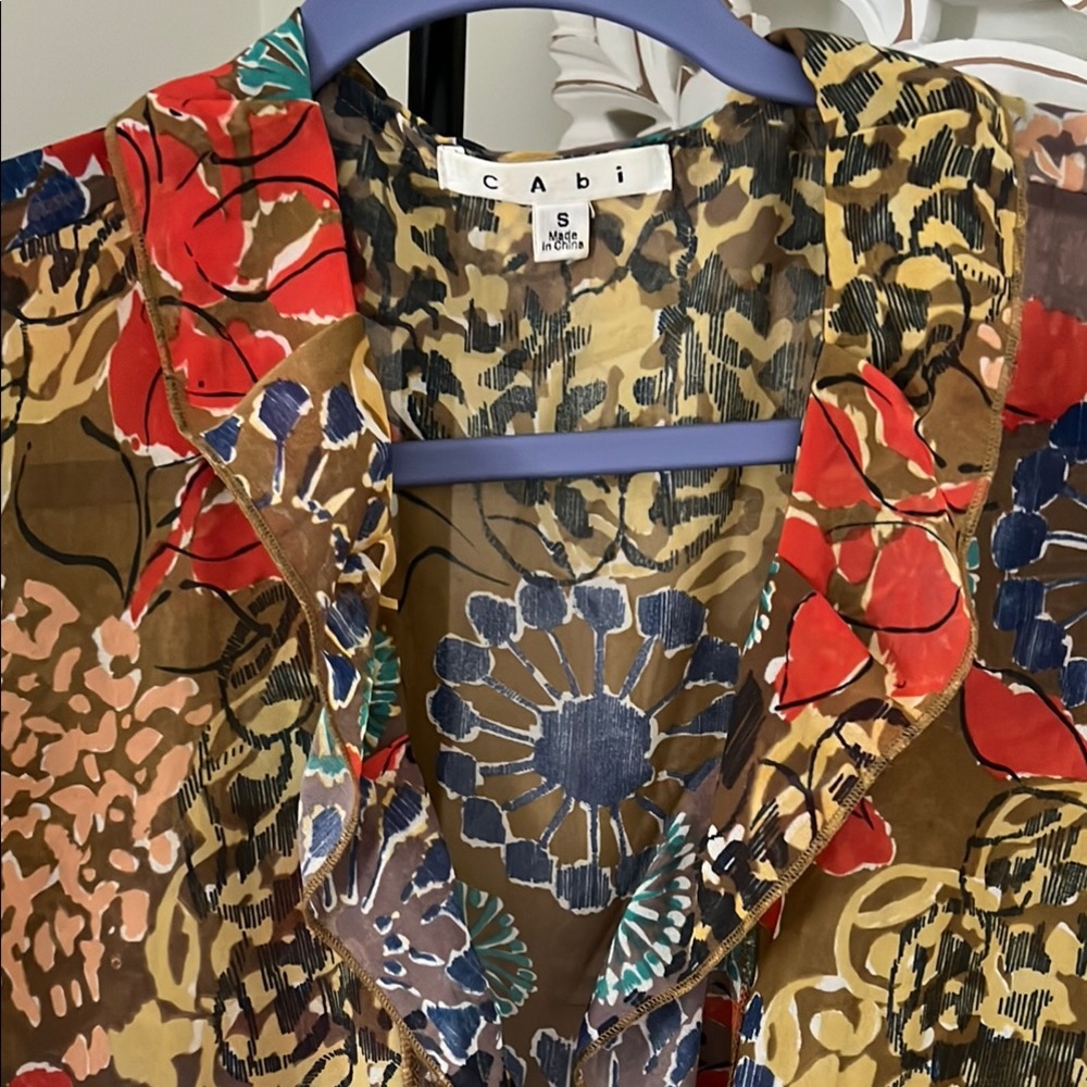 Cabi Floral Sheer Blouse